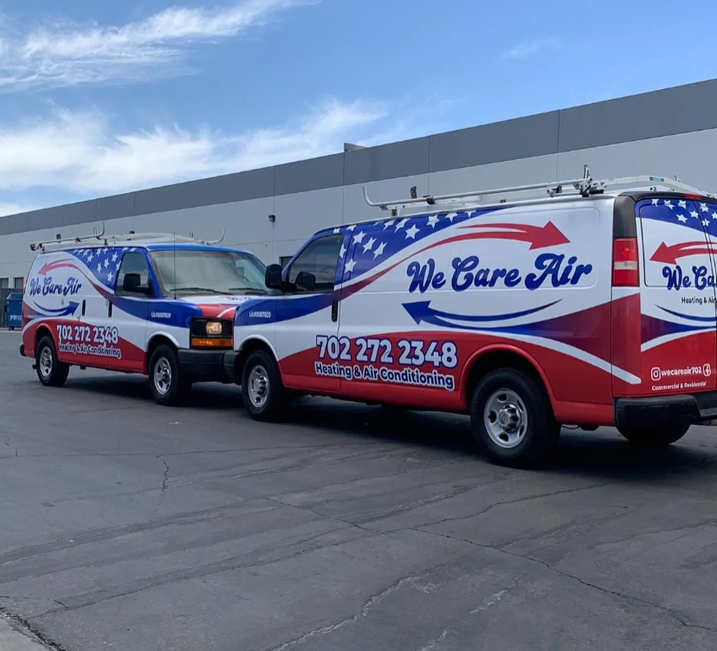 Fleet of We Care Air service vans