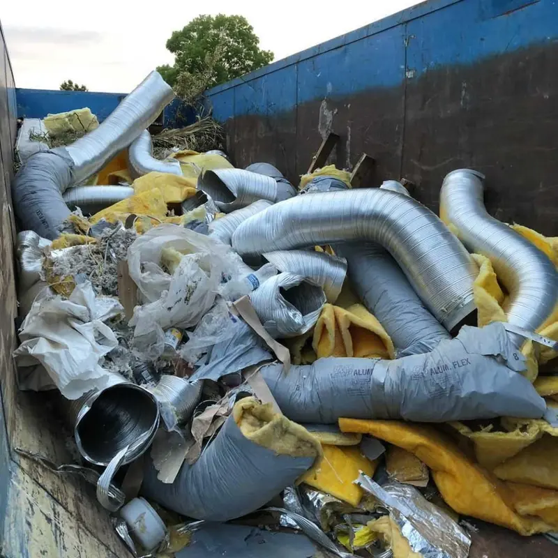 Old metal ductwork removed during Las Vegas HVAC ductwork replacement
