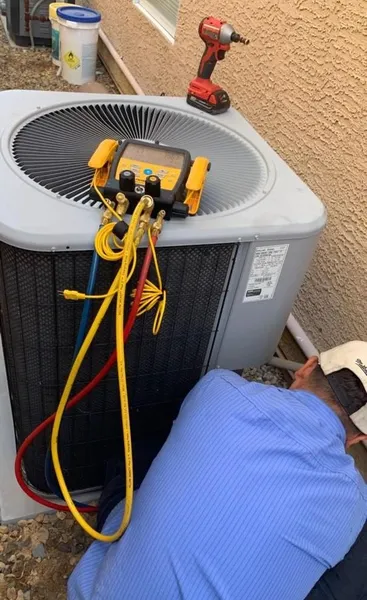 AC diagnostic testing by We Care Air Las Vegas technician